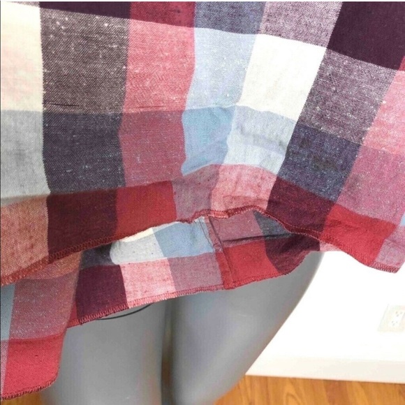 Theory Dominica Plaid Shirt Dress Red White Gray - Picture 8 of 8